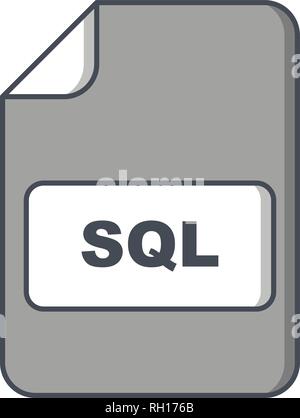 SQL-Vektor Icon Zeichen Symbol Vektor Illustration für den privaten und gewerblichen Gebrauch... Reinigen Sie trendige Symbol... Stock Vektor