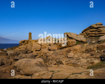 Granit Rose, Ploumanach, Côtes-d Armor, Bretagne, Frankreich, Europa Stockfoto