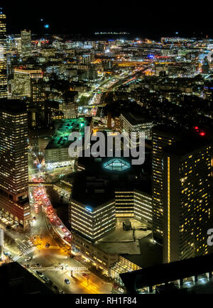 Der Blick nach Osten, in Richtung Flughafen Logan vom Skywalk Observatorium im Prudential Building in Boston, Massachusetts, USA. Stockfoto