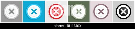 Abbrechen Icon Set, Vektorgrafiken in 6 Optionen für Web Design und mobile Anwendungen Stock Vektor