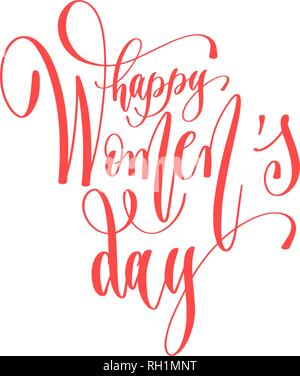 Der Frauentag - hand Schriftzug Text zum Tag der Frau am 8. März Stock Vektor