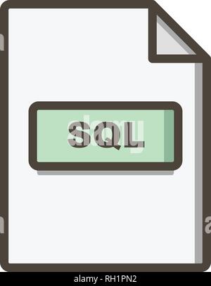 SQL-Vektor Icon Zeichen Symbol Vektor Illustration für den privaten und gewerblichen Gebrauch... Reinigen Sie trendige Symbol... Stock Vektor