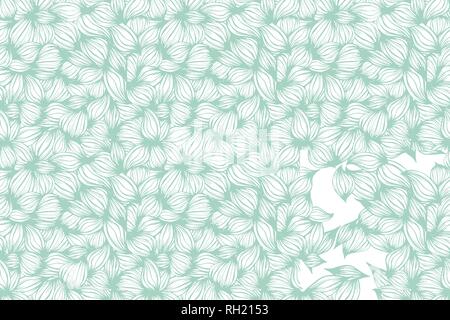 Florale nahtlose schöne Muster. Vektor. Blätter minze grün und weiß Ornament. Stock Vektor