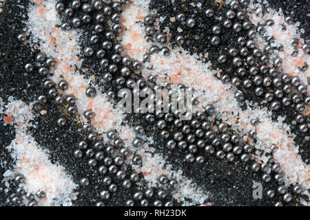 2-in-1-bunten sand Muster. Marmor im Hintergrund. Schwarz und Silber Textur. Stockfoto