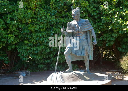 Bronze rangatira Statue von Michael Wehr in Waihi, Neuseeland Stockfoto