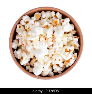 Weiß und verglaste Popcorn. Studio Foto Stockfoto