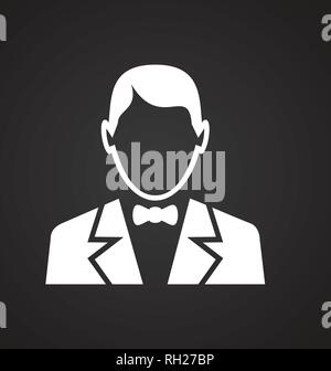 Profil Symbol auf schwarzem Hintergrund für Grafik- und Webdesign, modernen einfachen Vektor unterzeichnen. Internet Konzept. Trendy Symbol für Web site Design web-Taste oder mobile App. Stock Vektor