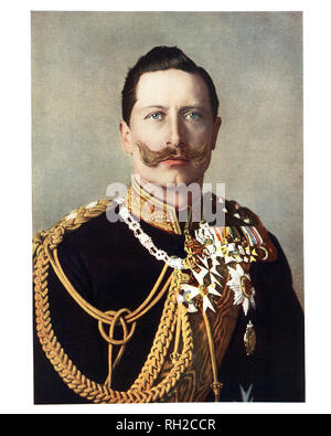 Der Deutsche Kaiser Wilhelm II., der letzte deutsche Kaiser (Kaiser), König von Preußen, Regierende, vom 15. Juni 1888 bis zu seinem Rücktritt am 9. November 1918 Stockfoto