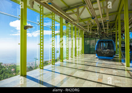 Funchal Seilbahn am Monte Seilbahn Endstation Gebäude Monte Madeira Portugal eu Europa Stockfoto