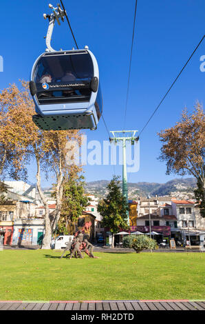 MADEIRA Funchal Seilbahn Anschluss Zona Velha Altstadt von Funchal nach Monte, den Berg Fuchal Zona Velha Madeira Portugal EU Europa Stockfoto