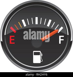 Gas Kraftstoff Automotive Dashboard Manometer Vector Illustration Stock Vektor