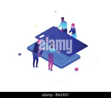 Mobile Reparatur Service - moderne Bunte isometrische Vector Illustration Stock Vektor