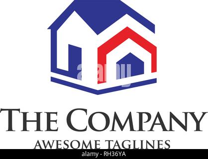 Immobilien Entwicklung mit Arrow Logo Konzept Symbol, Gebäude logo Illustration Stock Vektor