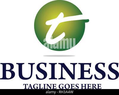 Anfangsbuchstabe T-logo Vorlage Bunter Kreis für Wirtschaft und Unternehmen Stock Vektor