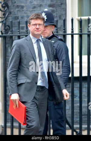 Greg Clark MP (Staatssekretär für Wirtschaft, Energie und industrielle Strategie), Downing Street nach einer Kabinettssitzung, London, UK, 29.01.19 Stockfoto