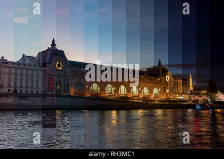 Musee d'Orsay Tag und Nacht Zeitscheibe - Paris Stockfoto