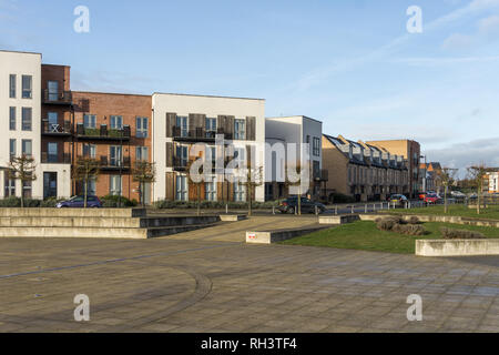 Neues Gehäuse am Upton, am Stadtrand von Northampton, UK; ein eco-design Entwicklung rund um die grüne Räume angeordnet. Stockfoto