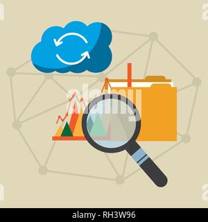 Data Center Technologie Stock Vektor