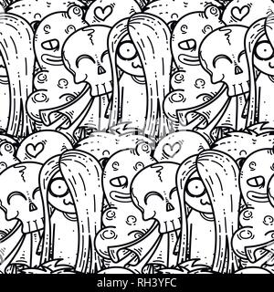 Nahtlose Muster mit cute Cartoon Monster. Bereit für Verpackung, Geschenkpapier, Drucke, Tapete, Stoff, Textil, Mode, Wohnkultur etc. Vector Stock Vektor