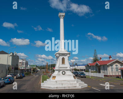 Die opotiki Kriegerdenkmal erinnert an Männer von der östlichen Bucht von viel, die kämpften und starben in den Ersten und Zweiten Weltkrieg. Neuseeland Stockfoto