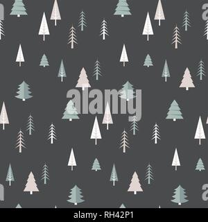 Weihnachten Winter wald landschaft. nahtlose Muster und Hintergrund. Abstract Vector Illustration Stock Vektor