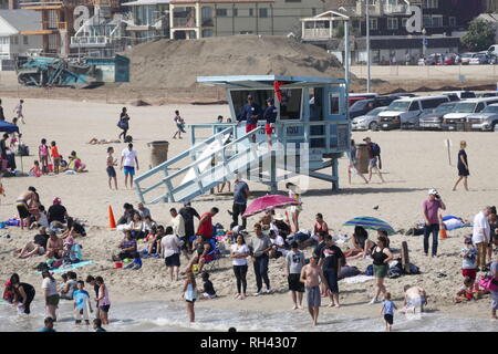 Rettungsschwimmer am Strand von Santa Monica, USA. Stockfoto