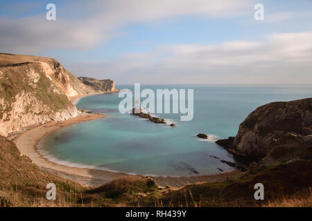 Lange Exposition am Strand von Durdle Door in Dorset Stockfoto