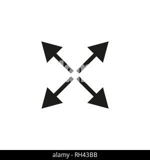 Symbol Pfeil, Symbol Erweitern, Re-Symbol, das Symbol Vergrößern, Pfeile, Symbol, Richtung Symbol, erweitern Sie Symbol, iconeps 10 minimieren. Stock Vektor