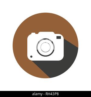 Symbol "Foto mit langen Schatten, flache Bauform. Vector Illustration.eps 10. Stock Vektor