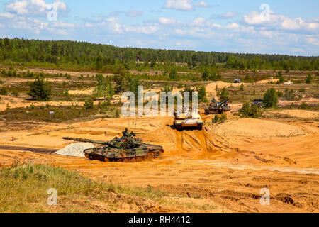 Panzer Abrams in Lettland. Internationale militärische Ausbildung aber Streik 2017', Adazi, Lettland, vom 3. bis zum 15. Juni 2017. US Army Europe - jährliche Internat led Stockfoto