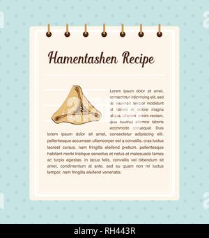 Infografiken der perfekte Hamantaschen für jüdische Feiertag Purim. Vector Illustration Stock Vektor