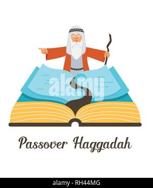 Abstrakte Pessach Haggada Buch. Die Geschichte der Juden aus Ägypten. Vector Illustration Stock Vektor