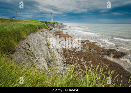 Cap-des-Rosiers Leuchtturm in Quebec. Quebec, Kanada. Stockfoto