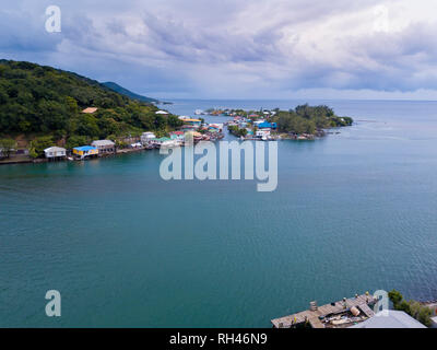 Luftaufnahme des Oak Ridge von Roatan Honduras Stockfoto