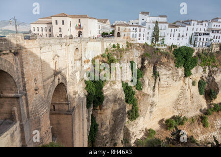 El Tajo Schlucht in Ronda. Ronda, Andalusien, Spanien. Stockfoto