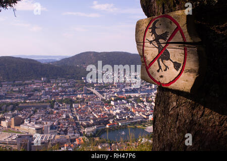 Hexen in Bergen, Norwegen verboten. Stockfoto
