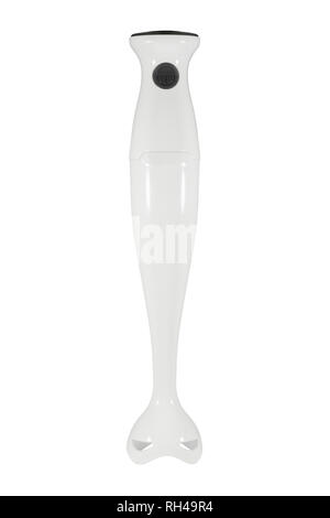 Eine weiße Hand Stabmixer isoliert auf weißem Hintergrund Stockfoto