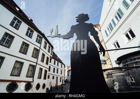 Füssen, Deutschland - Dezember 2018: Ansicht außerhalb der Wände von Hohen Schloss entfernt. Stockfoto