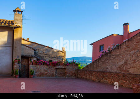 Certaldo, eine Gemeinde in der Toskana, Italien, in der Stadt von Florenz, in der Mitte der Valdelsa. Stockfoto