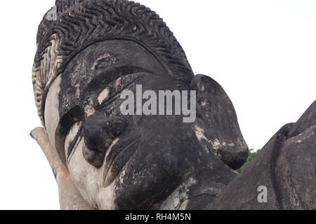 Der liegende Buddha Statue am Buddha Park, Vientiane, Laos Stockfoto
