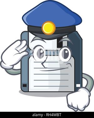 Polizei cartoon Form auf der Diskette Stock Vektor