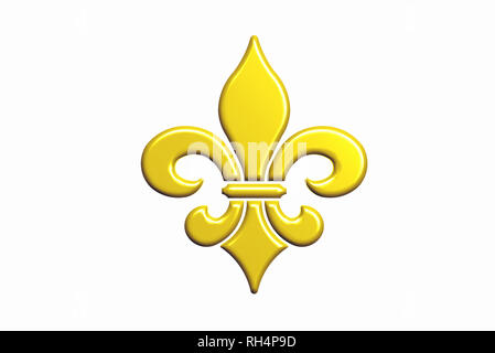 Gold Fleur de Lis. 3D-Render Abbildung Stockfoto