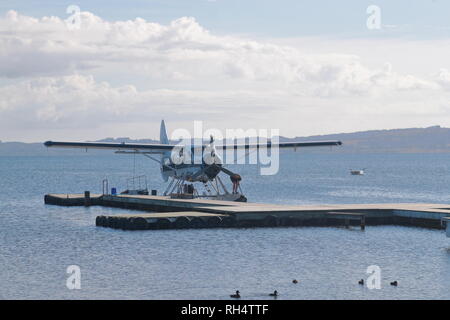 Vulkanischen Air bietet Rundreisen auf schwimmenden Flugzeuge und Hubschrauber am Lake Rotorua, Rotorua, Neuseeland Stockfoto