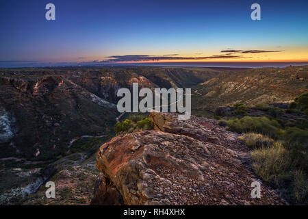 Charles knife Canyon in der Nähe von Exmouth in West Australien vor Sonnenaufgang Stockfoto