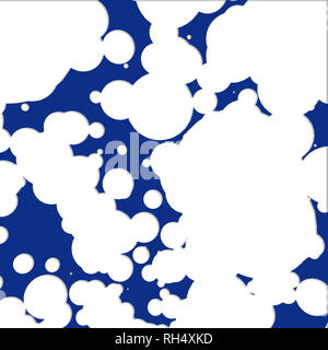 Leer Computer erzeugt weißen Blasen auf blauem Hintergrund Stockfoto