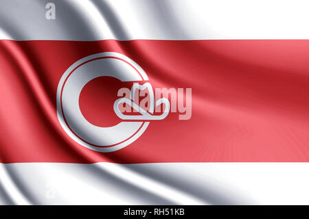 Calgary, Alberta moderne und realistische closeup 3D-Markierung Abbildung. Perfekt für Hintergrund oder Textur. Stockfoto