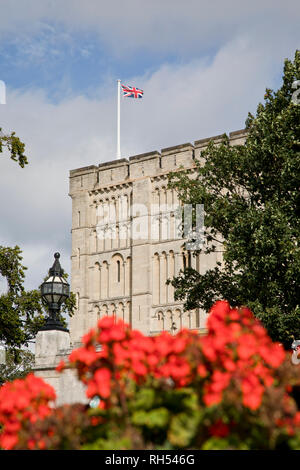 Bald nach der normannischen Eroberung im Jahre 1066, Norwich Castle im Zentrum von Norwich City in Norfolk, England gebaut. Stockfoto