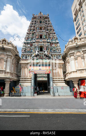 Der Eingang von Sri Mahamariamman Tempel in Kuala Lumpur, Malaysia Stockfoto