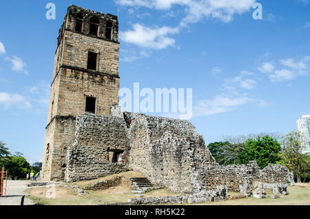 Panama Viejo Turm Stockfoto