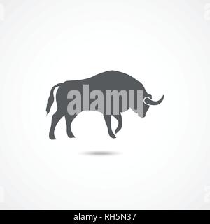 Stier Symbol Vektor auf weißem Hintergrund Stock Vektor